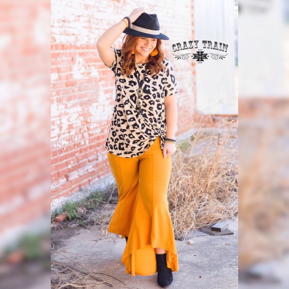 Mustard High-Low Pants - Picture 4 of 4